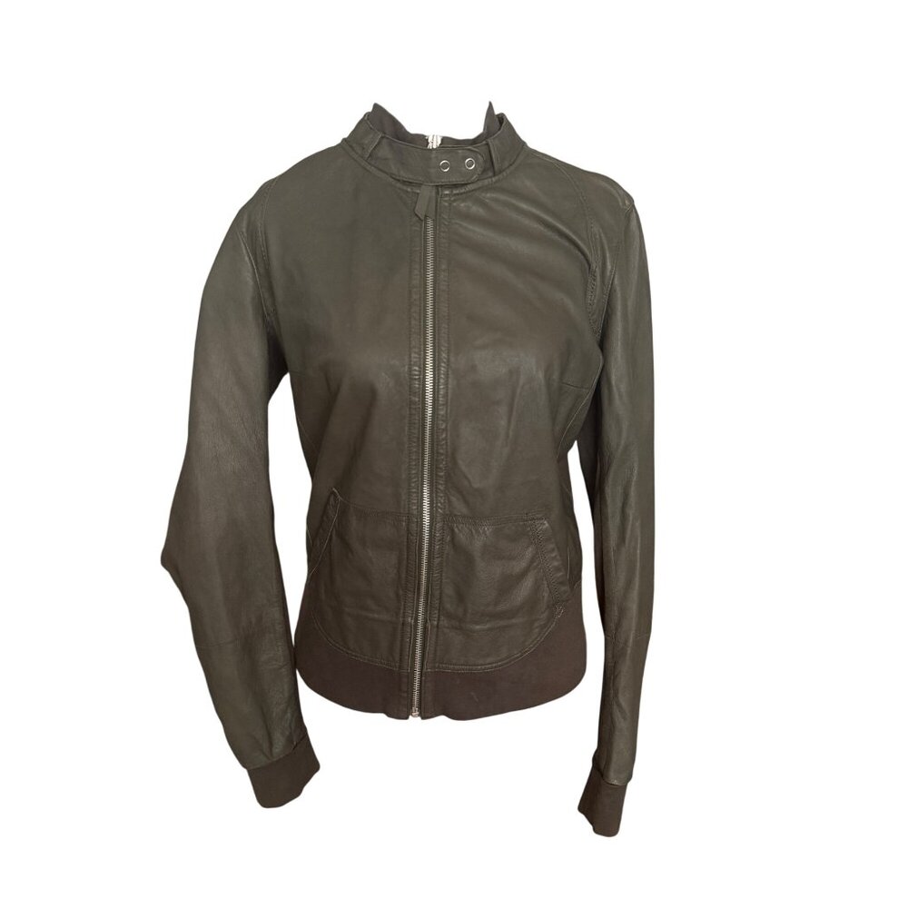 Brogden Womens Leather Jacket L Brown